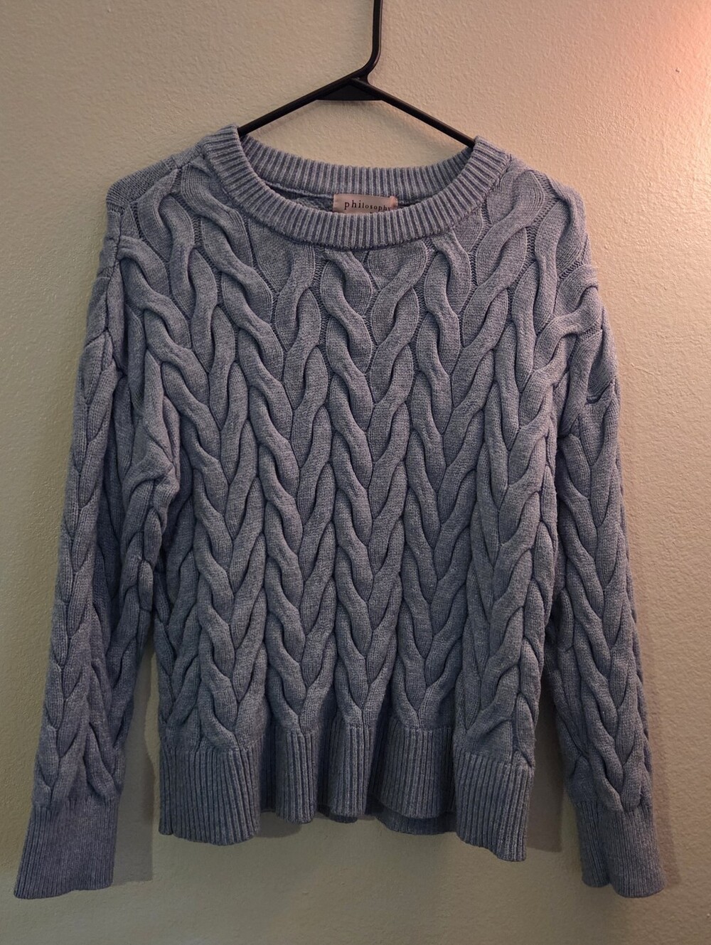 Philosophy Pale Blue Ribbed Crew Sweater - Picture 4 of 4